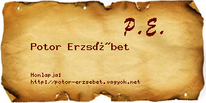 Potor Erzsébet névjegykártya