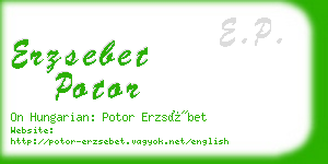 erzsebet potor business card